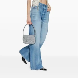Women’s High Waist Baggy Solid Denim Jeans Loose Fit Wide Leg Trousers