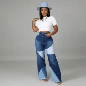 Women’s High Waist Blue Denim Jeans Summer Straight Casual Distressed Front Raw Short Breathable Light Dark Washed Ripped