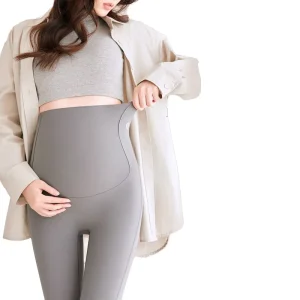 Women’s High Waist Comfort Maternity Leggings Breathable Knee Length Summer Natural Color Support High Visibility