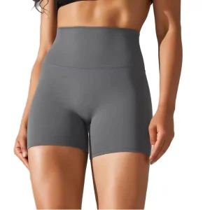 Women’s High Waist Gym Shorts Custom Breathable Button Crystal Decoration Skinny Fit Waterproof Hot Pattern Casual
