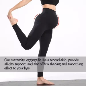 Women’s High Waist Maternity Leggings Seamless Non See Through Belly Support Pregnancy Buttery Soft Second Skin Maternity Pants