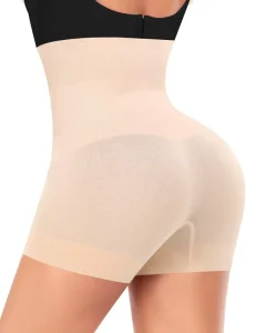 Women’s High Waist Seamless Shaping Boyshorts Nylon Tummy Control Underwear Waist Cinchers Slip Shorts Dress Shapewear BBL