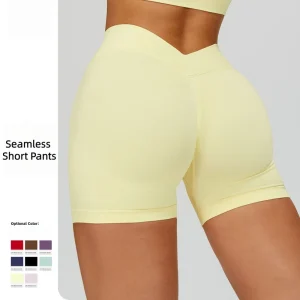 Women’s High Waist Seamless Slim Bodybuilding Yoga Short Pants Quick Dry High Elastic Butt Lifting Running Shorts