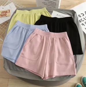 Women’s High Waist Sports Shorts Casual Lady High Elastic Waist Beach Hot Pants Fashion Woman Streetwear Short Pants