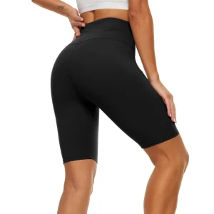 Women’s High Waist Sports Shorts Seamed Digital Printing Biker Shorts Butt Lifting Elastic Spandex Workout