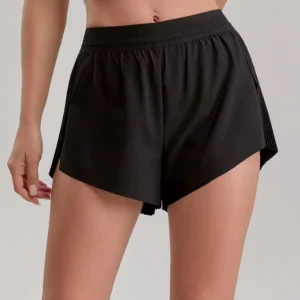 Women’s High Waist Sporty Breathable Quick Dry Solid Regular Fit Running Tennis Shorts 100% Cotton