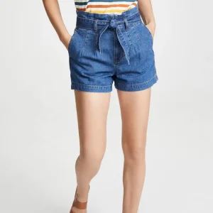 Women’s High Waist Straight Jeans Shorts Casual Summer Denim Washed Technique Belt Tight Fit Design