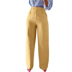 Women’s High Waist Straight Wide Leg Casual Women’s Pants & Trousers