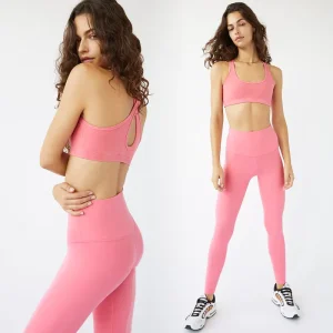 Women’s High Waist Two-Piece Sports Bra & Yoga Legging Set Eco-Friendly Spandex/Polyester Workout Clothing