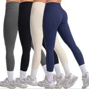 Women’s High Waist Yoga Pants Stretch Fitness Running Sportswear Elastic Waist Solid Color Leggings Tights Push Design
