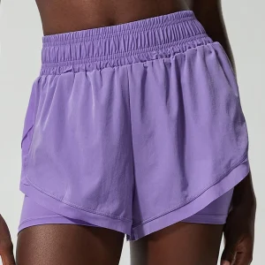 Women’s High Waist Yoga Shorts Ice Skin Loose Mesh Breathable Quick Drying Gym Fitness Customized for Running Lifting