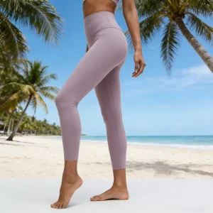 Women’s High Waisted Capri Yoga Pants Buttery Soft Stretch Workout Leggings 25″ for Gym & Beach