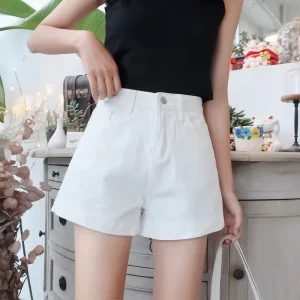 Women’s High Waisted Denim Jeans Shorts, Summer Loose Wide Leg Pants