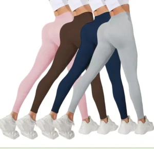 Women’s High Waisted Ribbed Yoga Leggings Solid Gym Exercise Pants for Party Fitness Outdoor Pilates Workout Essentials