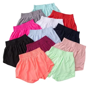 Womens High Waisted Running Shorts Athletic Workout Shorts with Zipper Pockets Sports Fitness Yoga Shorts