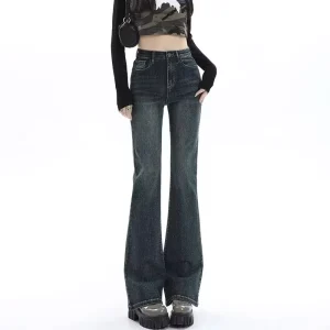 Women’s High waisted Slim fitting Straight cut Jeans New Style Casual Pants Versatile and Fashionable