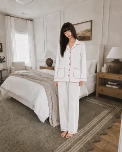 Women’s Home Wear Pyjamas Set Long Sleeve Sleepwear Cotton 2 Piece Long Pant Loungewear