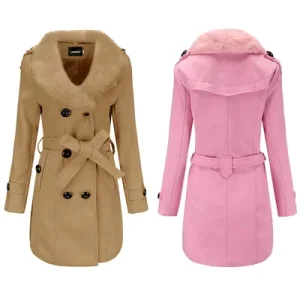 Women’s Hooded Long Elegant Cocoon Spandex Polyester Winter Trench Coat Cotton Lining Plus Size Casual Style Zipper Floral