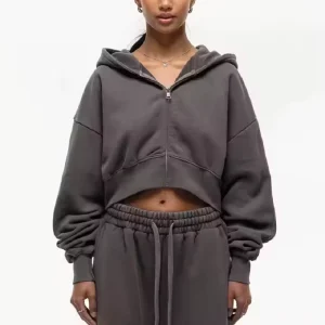 Women’s Hoodie Coat Streetwear Heavyweight Thick Blank Custom Sweatshirt and Casual Sports Pants