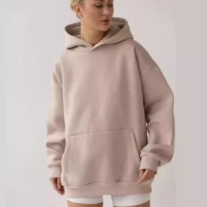 Women’s Hoodies & Sweatshirts Drop Shoulder Plain Dye Plus Size Unisex Oversize Hoodie
