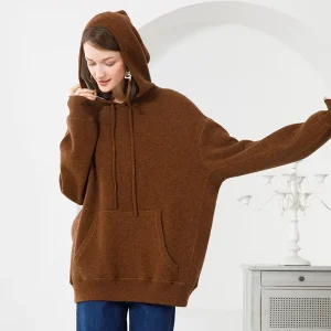 Women’s Hoodies & Sweatshirts Winter Pullover 100 Cashmere Hoodie Loose Women’s Hoodies Sweater