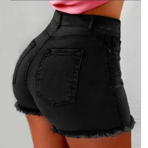 Women’s Hot Pants With Stylish Tassels and Distressed Details