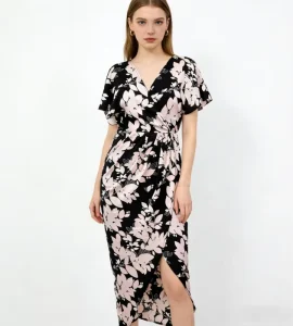 Women’s Irregular Long Dress 3D Shoulder Design Solid Color Asymmetrical Natural Diamond Maxi for Spring Summer Washable