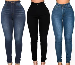 Women’s Jeans High-waisted Jeans DressJeans Elastic Holes High-waisted Straight