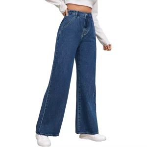 Women’s Jeans Ladies Pants Straight Fit Denim Jeans for Women
