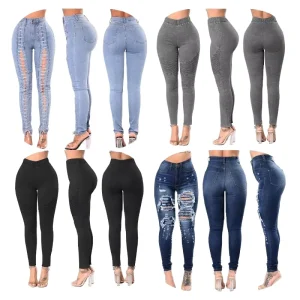Women’s Jeans New Versatile Strap Pants High Waist Loose Casual Jeans