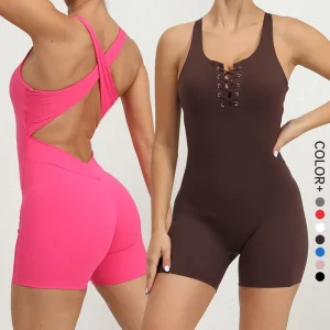 Women’s Jumpsuits Unitard Bodysuits One Piece Shorts Rompers Yoga Sleeveless Backless Bodycon Outfits