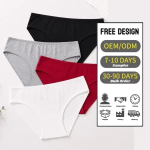 Women’s Knitted Cotton Panties Set Basic Bikini Briefs Butt-lifting Breathable Soft Underwear Multi Pack Everyday
