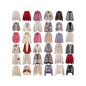 Women’s Knitted Mohair Wool Liner Halter Lace Sweater Cardigan Coat Spring Autumn Versatile Long Sleeve