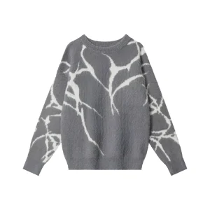 Women’s Knitted Pullover Sweater Long Sleeved Casual Loose Round Neck Wool Top