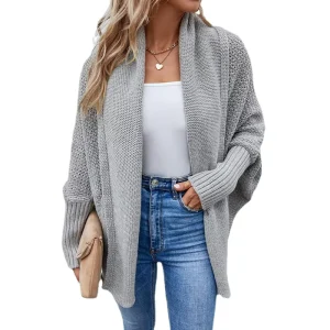 Women’s Knitted Sweater Solid Color Customization LOGO Sweater Cardigan Jacket OEM