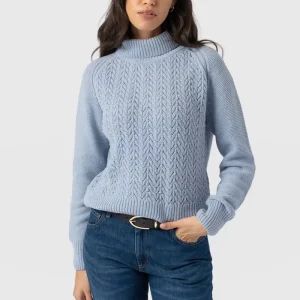 Women’s Knitting Pullover High Neck Long Sleeve Chunky Sweater
