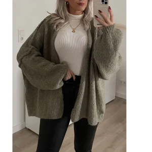 Women’s Korean Fashion Breathable Simple Loose Casual Knitted Cardigan Sweater