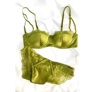 Women’s Lace Thin Soft Steel Ring Underwear Anti sagging Breathable Bra Suit Silk Lace Bra Set