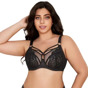 Women’s Large Size Sexy Push-Up Bra Breathable Mesh Anti-Sagging Underwear for Big Breasts Push-up Large Cup Bra