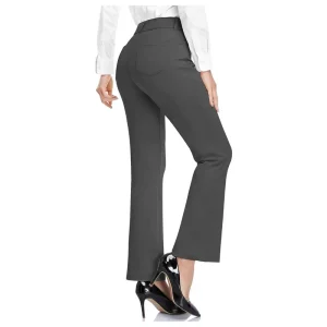 Women’s Light Wash Skinny Office Pants with Zipper Pocket Straight Leg Business Casual Stretch Workwear for Spring Season