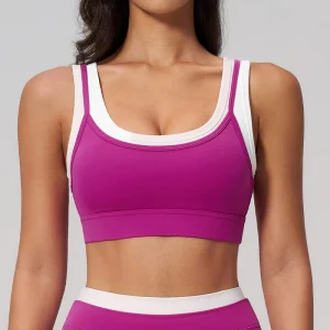 Women’s Lightweight Breathable Seamless Yoga Bra Push Up Removable Pads Halter Neck Supportive Sports Bra