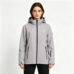 Women’s Lightweight Heated Knitted Waterproof Rain Jacket Windbreaker Hooded Packable Outdoor Travel Camping Coat