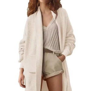 Women’s Long Cardigan Oversized Thick Knitted Coat for Autumn Fashion with Exposed Pockets Sweater