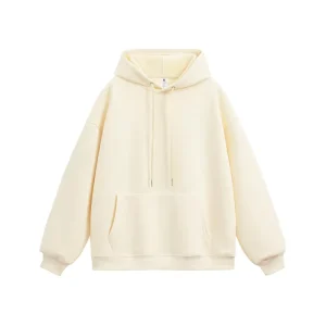 Women’s Long Sleeve Hooded Sweatshirt Autumn Winter 450g Fleece Lined & Thickened Warm Solid Color & Loose Fit