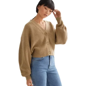 Women’s Long Sleeve Knitwear Wool Blend Cable Knit Winter Cardigan Sweater