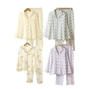 Women’s Long Sleeve Sleepwear Soft Muslin Cotton Pajama for Summer Winter High Quality Breathable Sleepwear for Women
