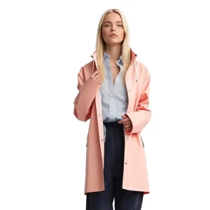 Women’s Long Waterproof Windproof Breathable Reversible Hooded Safari Jacket PU Raincoat Spring Autumn Summer Outdoor Cycling