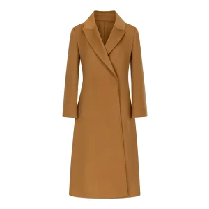 Women’s Long Wool Cashmere Double Face Coat 10% Cashmere 90% Wool Camel Color Winter Warm Elegant Overcoat