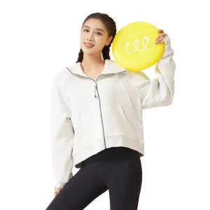 Women’s Loose Fit Long Sleeve Hooded Zip Up Sweatshirt Plush Lined Yoga Running Jacket Hoodie for Women