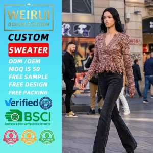Womens Loose v Neck Leopard Pattern Element Design Casual AllMatch Knitted Sweater for Autumn and Winter